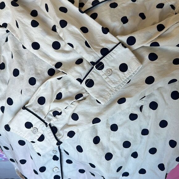 GAP XXS Black and White Polka Dot Sleep Shirt - Picture 4 of 6